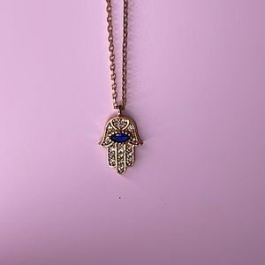 Hamsa Necklace with Crystal Evil Eye